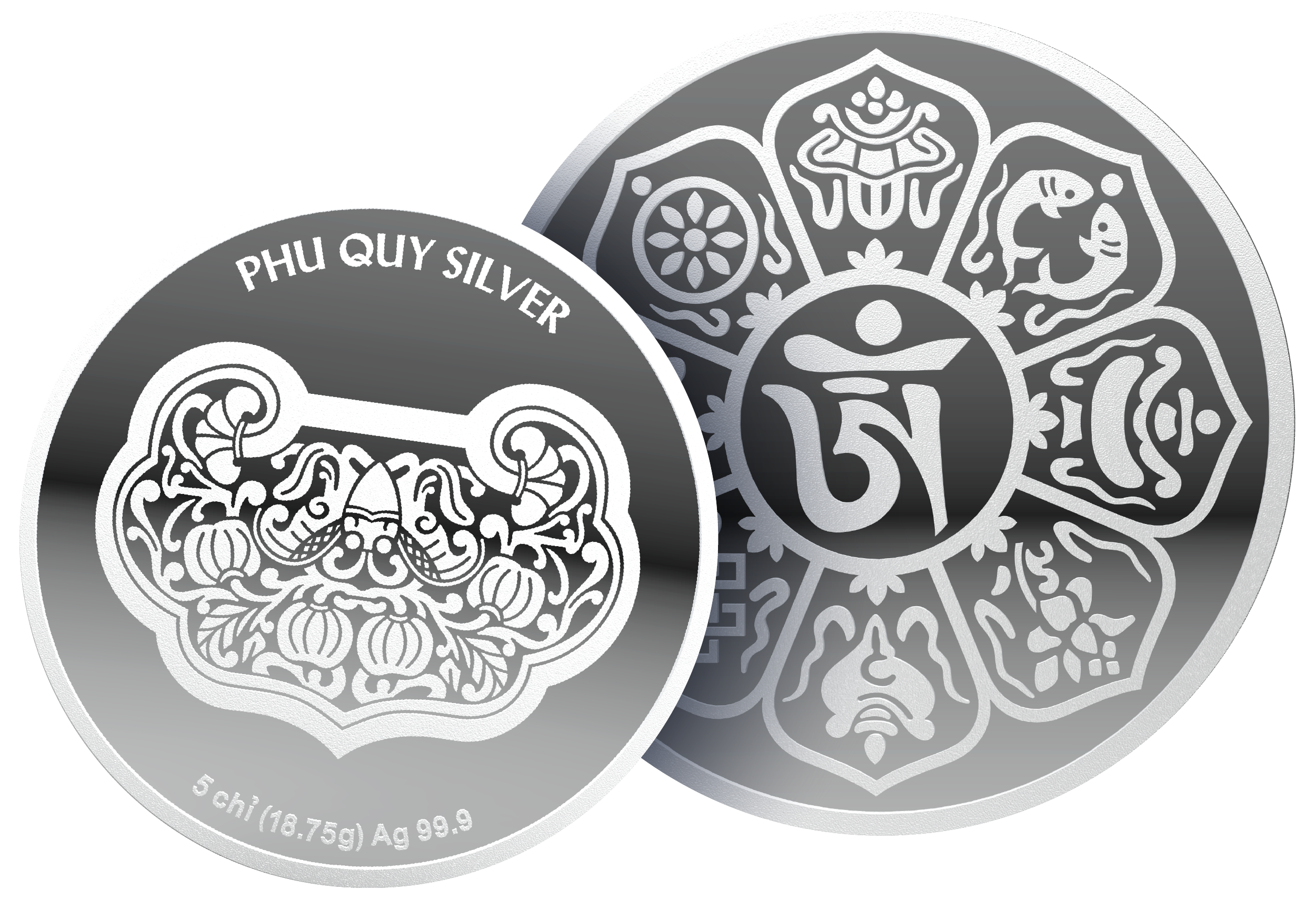 Đồng bạc Bát Bảo Cát Tường Phú Quý 5 chỉ